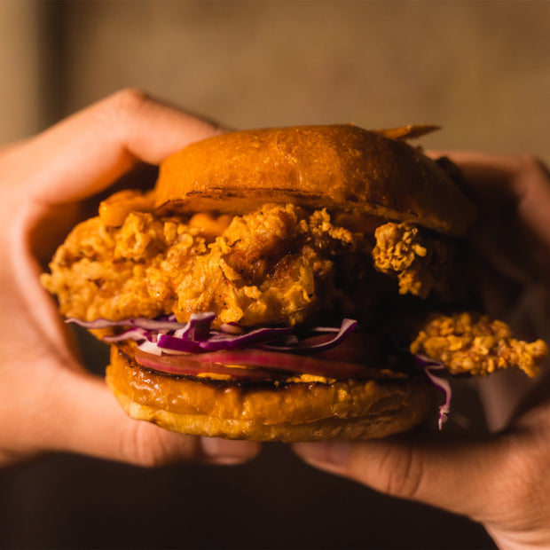 Spiced Buttermilk Chicken Burger with Curry Aioli